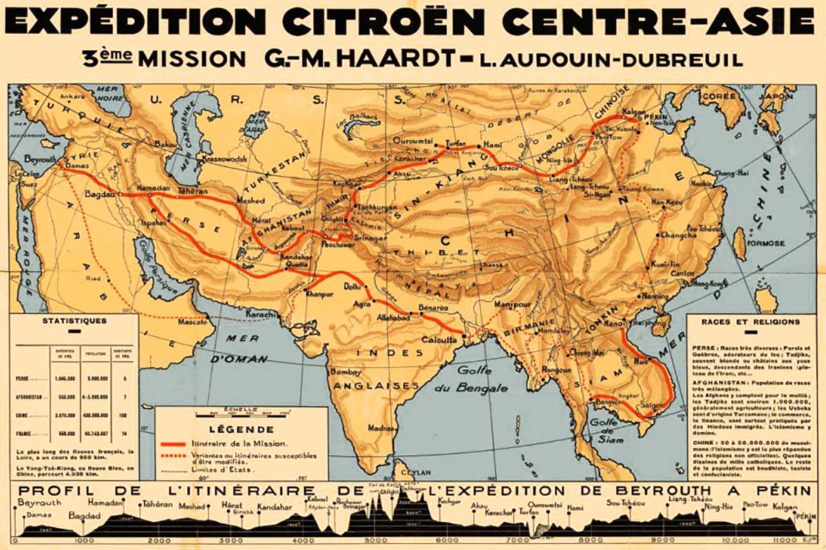 Citroën Central Asia Expedition map