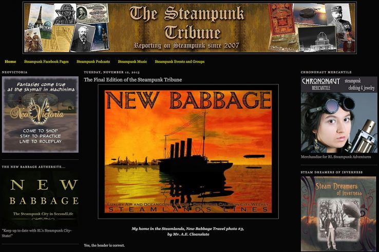 The Steampunk Tribune website