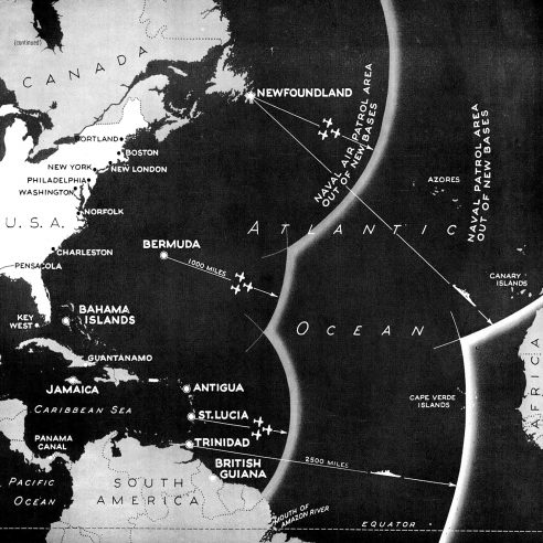 1940 North Atlantic map
