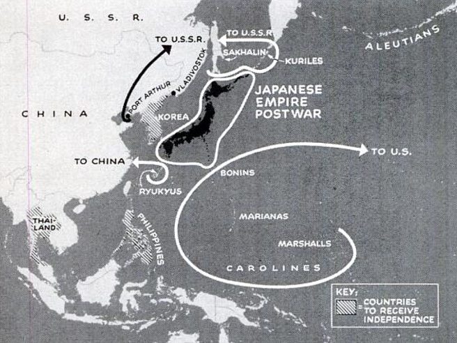 Dismemberment of the Japanese Empire map