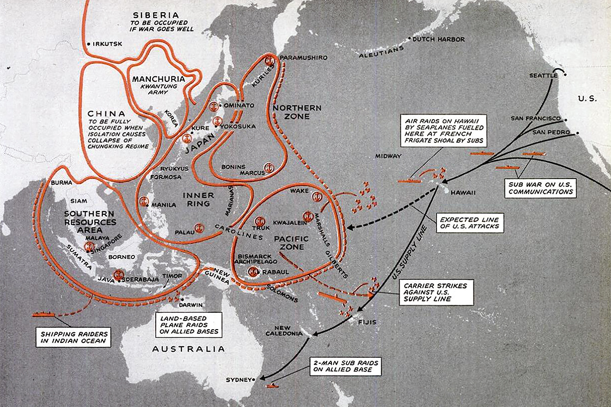 Japanese war plans map