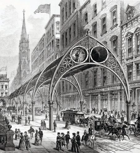 New York Pneumatic Elevated Railway design