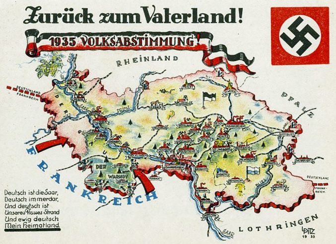 1935 Saarland Germany postcard