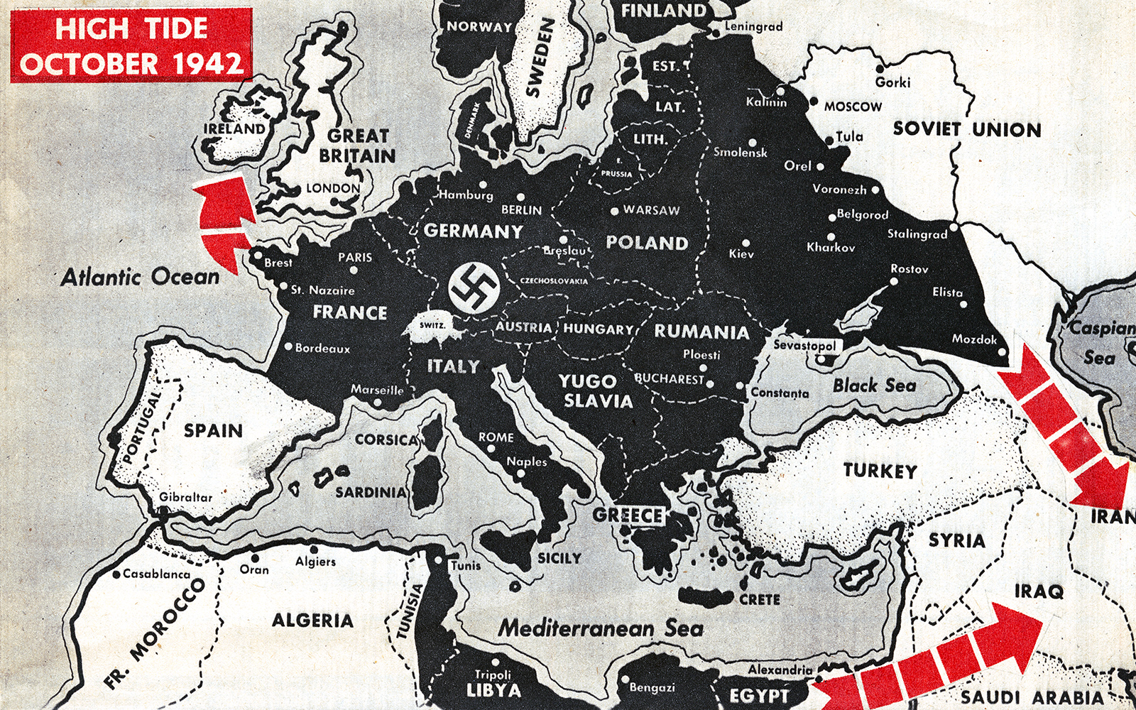 1942 Europe map
