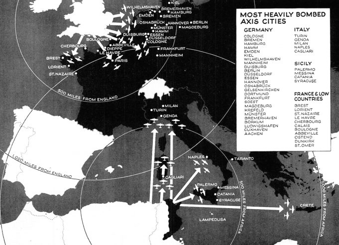 1943 Europe air war map