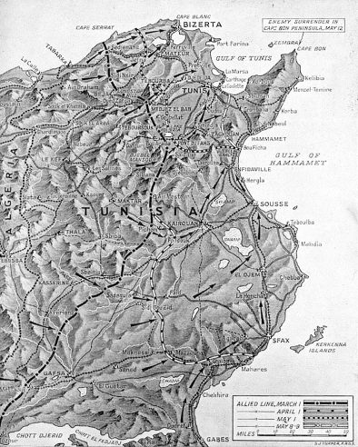 1943 Tunisia map