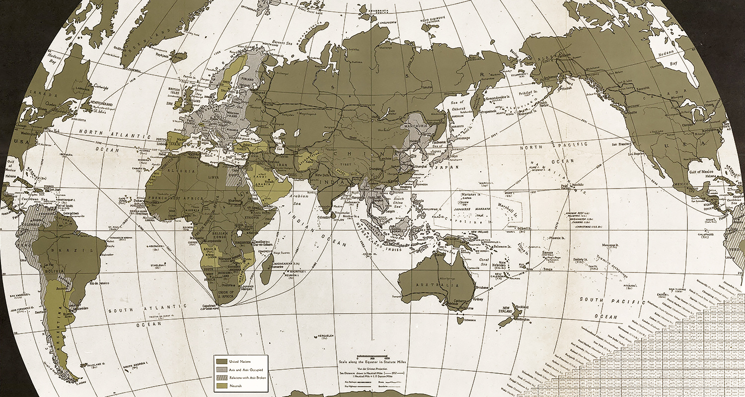 1943 world map