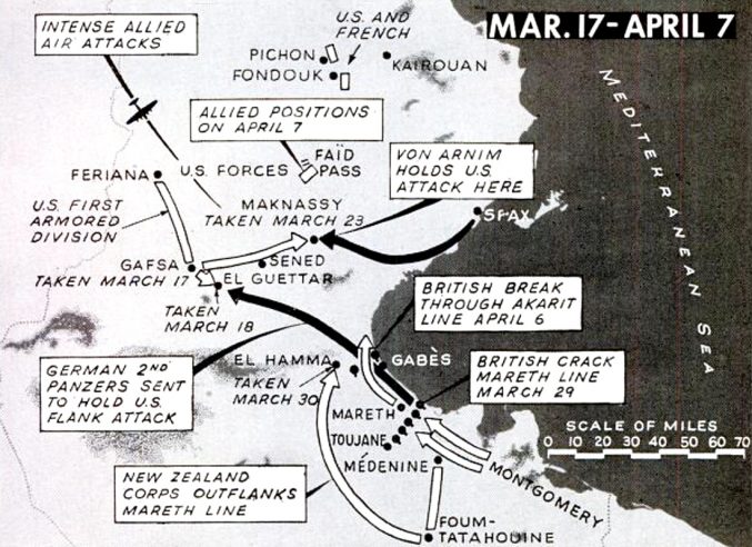 Allied invasion Tunisia map