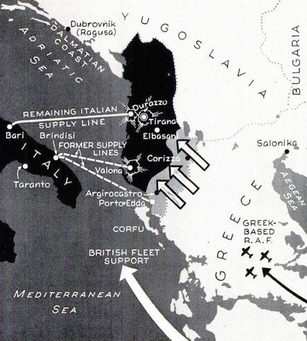 Greek invasion Albania map