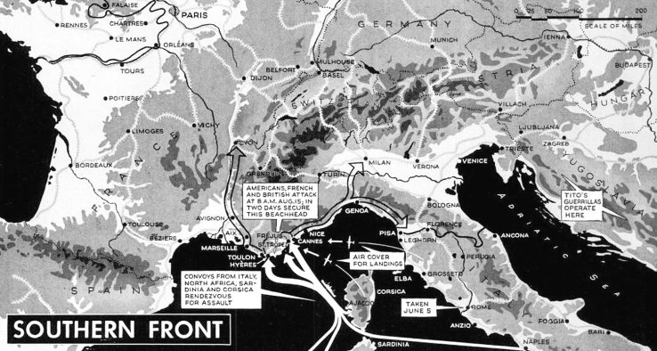 1944 Southern Front map