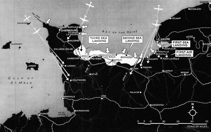 Allied invasion Normandy map