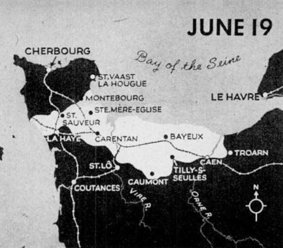 Allied invasion Normandy map