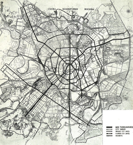 1935 General Plan for Reconstruction Moscow map
