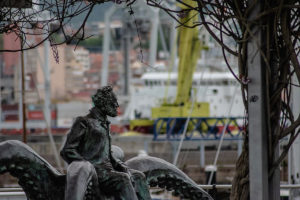 Monument to Jules Verne Vigo Spain
