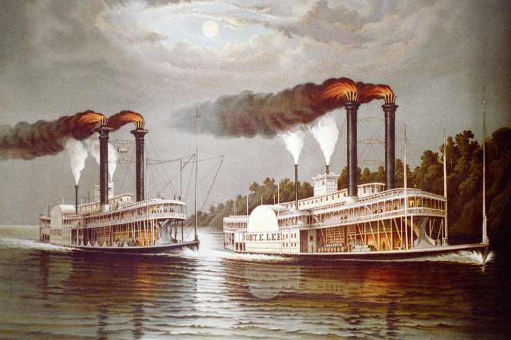 Natchez Robert Lee steamboats painting