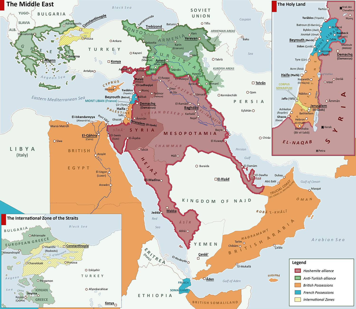A Map Of The Middle East