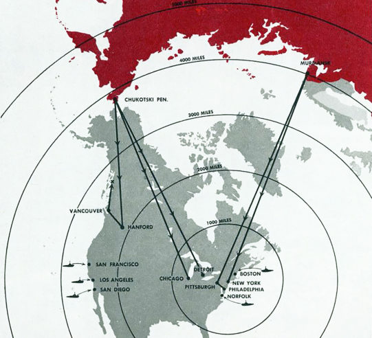 North America nuclear war map