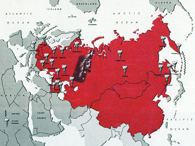 Soviet Union nuclear war map