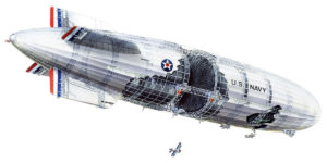 USS Macon airship cutaway