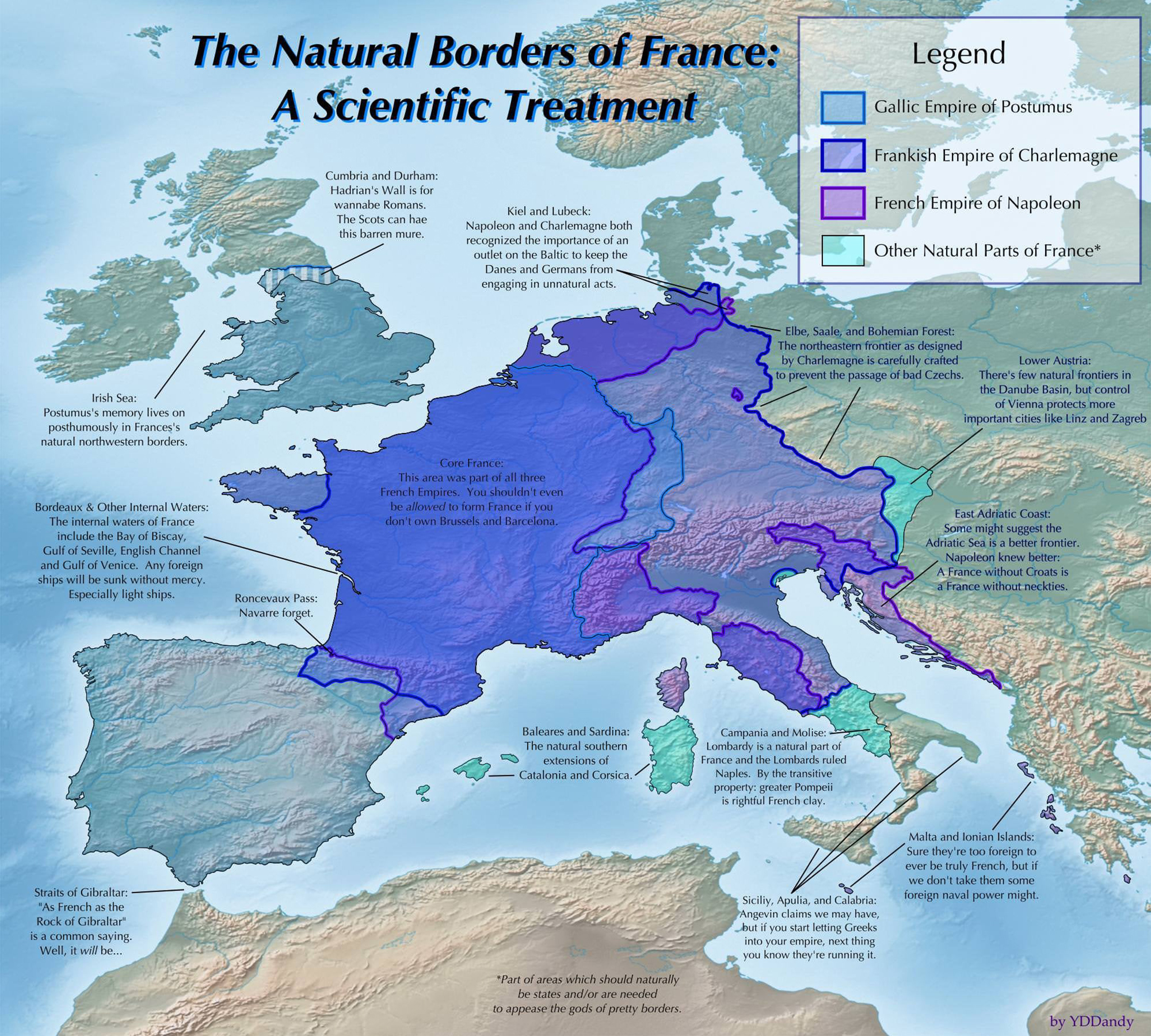 Natural borders France map