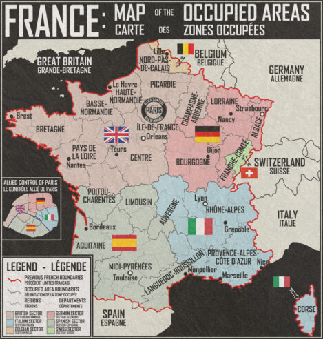 France occupied areas map
