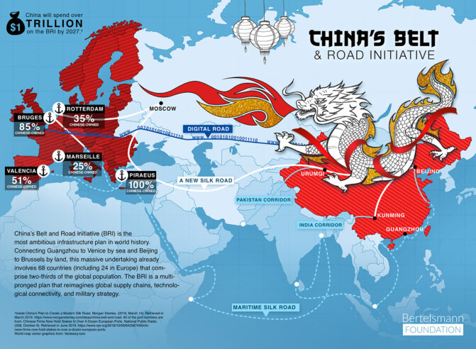 China Belt and Road Initiative map