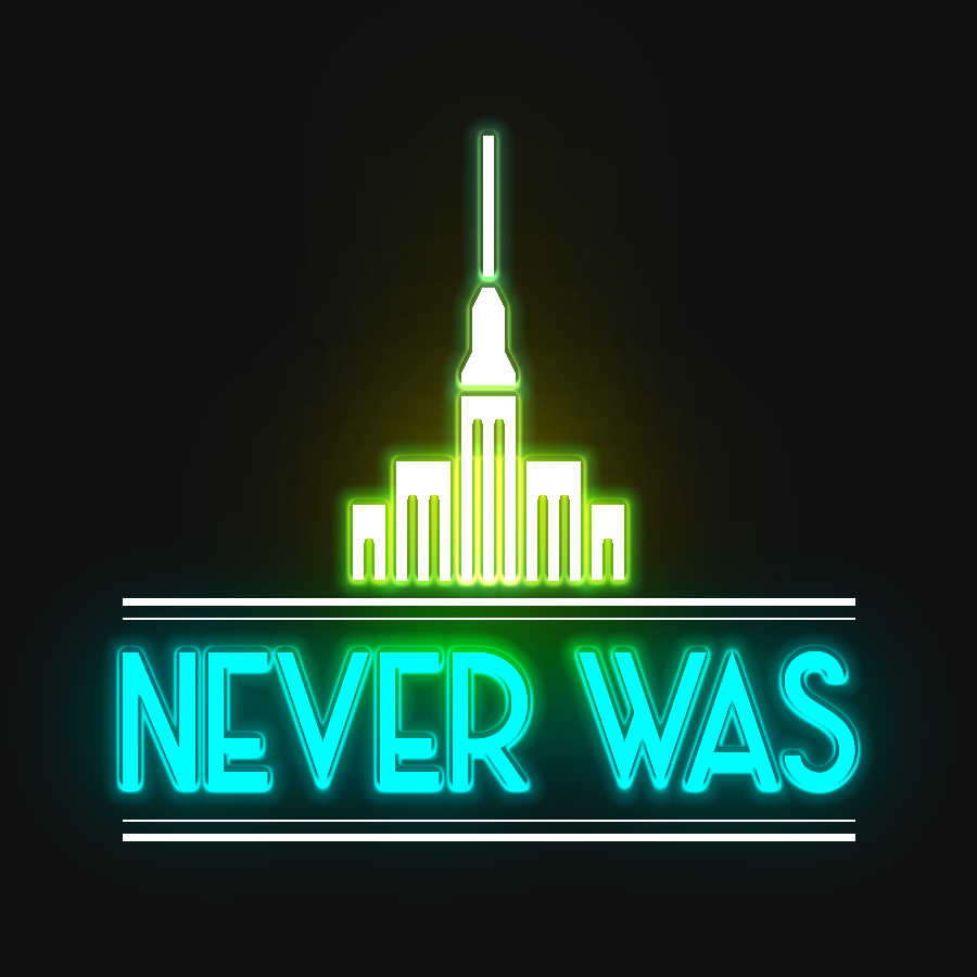 Never Was neon logo