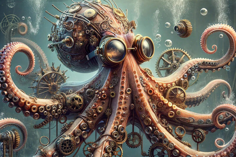 Steampunk octopus