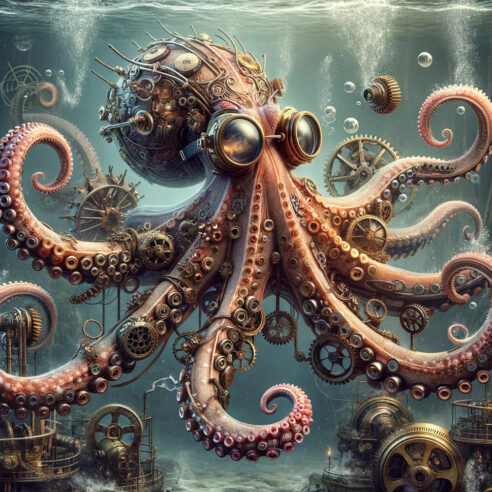 Steampunk octopus