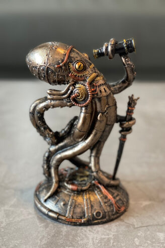 Steampunk octopus statue